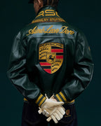 Porsche Vintage Leather Racing Jacket – Retro Motorsport Statement | WesternVibe®