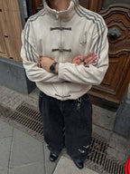 Cream CNY Suede Jacket – Chinese-Inspired Unisex Streetwear