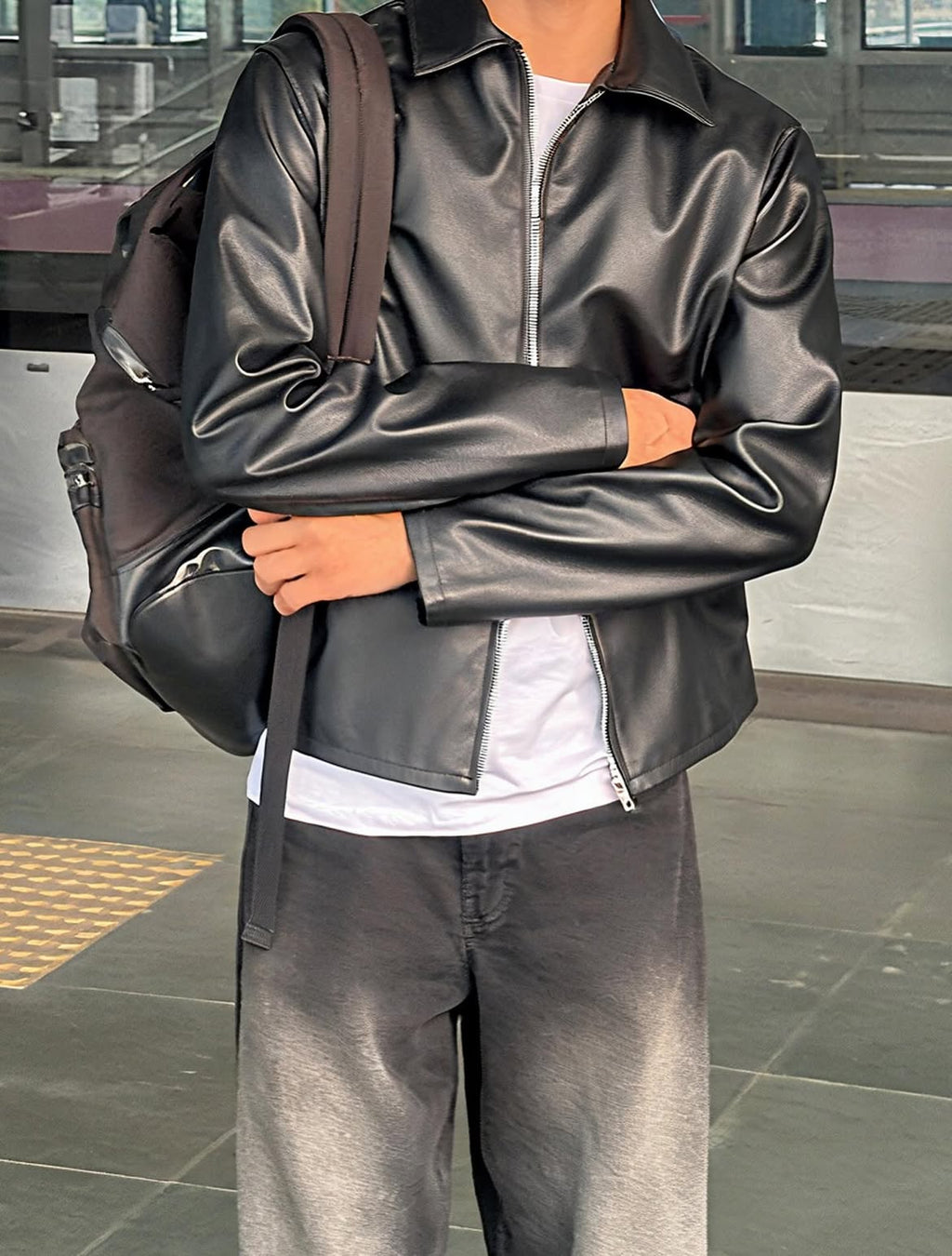 Unisex Black Boxy Jacket
