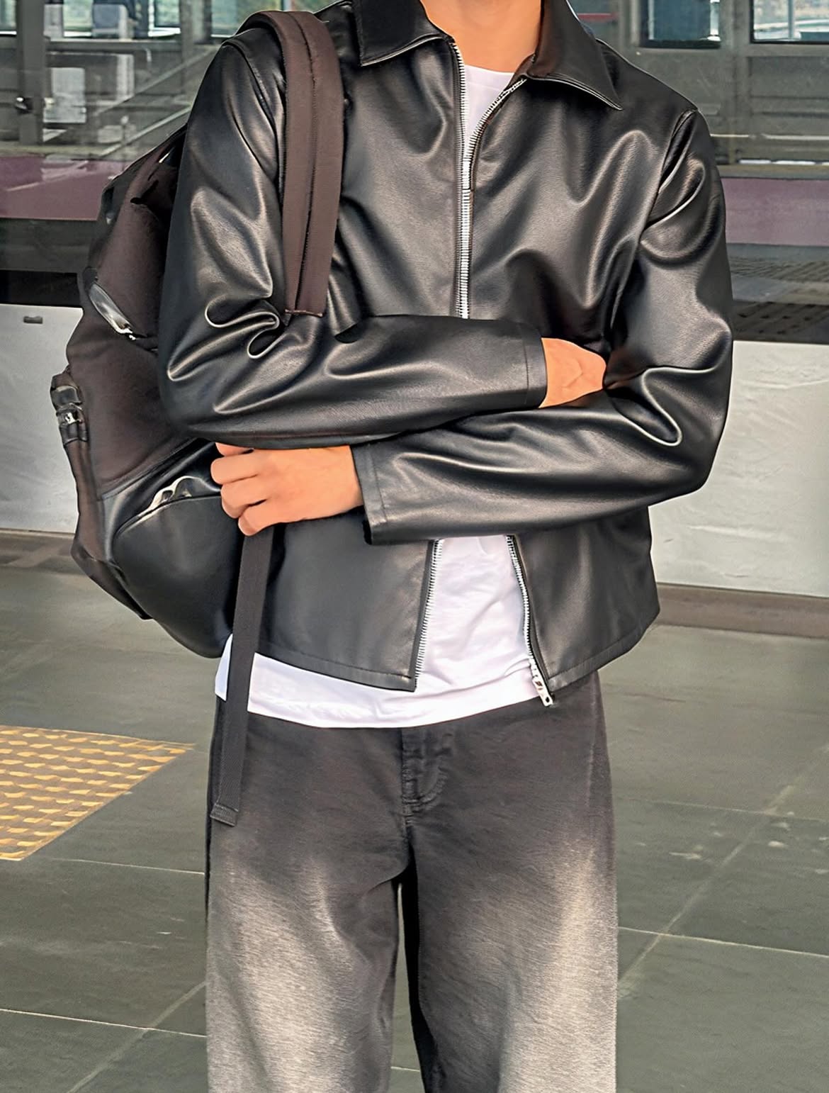 Unisex Black Boxy Jacket
