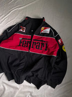 Black Ferrari F1 Racing Jacket for Men | Premium Formula 1 Style – Western Vibe