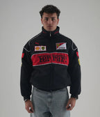 Black Ferrari Embroidered Jacket – Premium Unisex Racing Style | Westernvibe