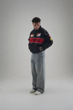Black Ferrari Embroidered Jacket – Premium Unisex Racing Style | Westernvibe