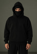 Balaclava Layered Double Zip Hoodie | Streetwear Hoodie by WesternVibe®