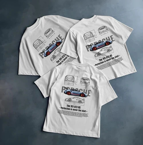 Porsche 911 rear print t-shirt design – WesternVibe unisex collection