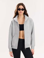350 GSM Grey Reverse Zipper Hoodie | Premium Oversized Hoodie – Westernvibe