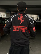 Black Ferrari F1 Racing Jacket for Men | Premium Formula 1 Style – Western Vibe