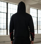 Black spider web streetwear hoodie full design