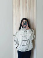 Cream CNY Suede Jacket – Chinese-Inspired Unisex Streetwear