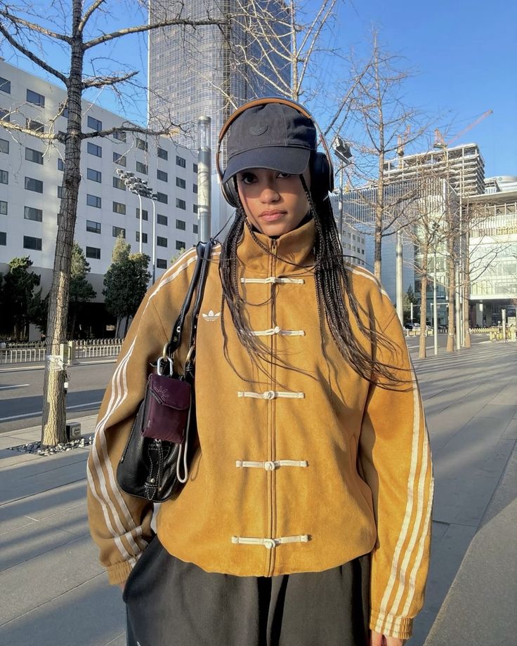 Yellow CNY suede jacket with Chinese-inspired detailing
