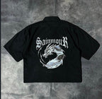 Premium dragon graphic oversized shirt Chinese urban fashion