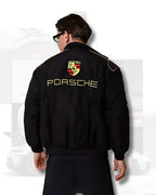 Porsche-Style Embroidered Motorsport Racing Jacket – Bold Design, Premium Comfort | WesternVibe®