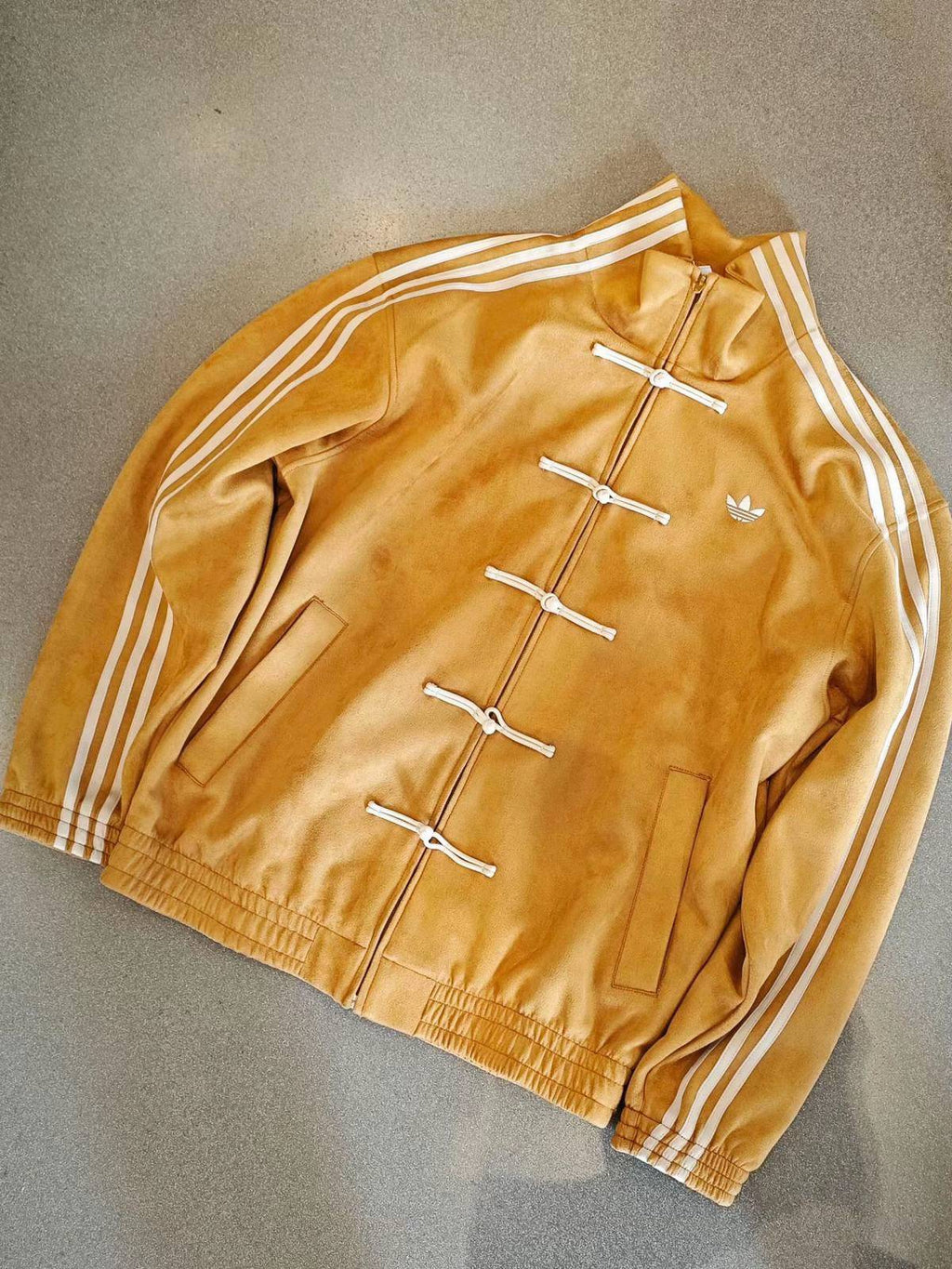 Yellow oversized CNY suede jacket for men and women